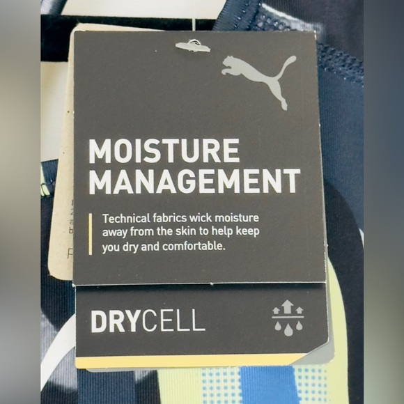 Puma - XS Tight Fit Racer Back Sports Bra Moisture Management Black & Yellow NWT - Picture 3 of 8